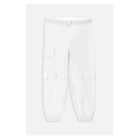 Dětské bavlněné kalhoty Coccodrillo bílá barva, hladké