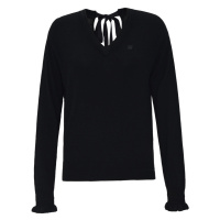 Svetr dkny v neck sweater w/bac black