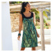 Blancheporte Šaty s tropickým vzorem černá/zelená