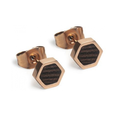 Náušnice s dřevěným detailem Rose Earrings Hexagon BeWooden