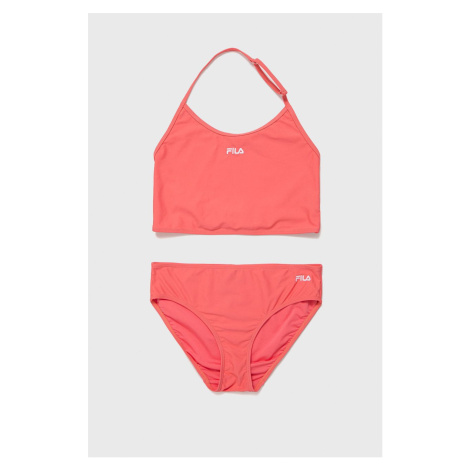 Dvoudílné dětské plavky Fila růžová barva