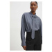 Košile Answear Lab dámská, šedá barva, relaxed, s klasickým límcem
