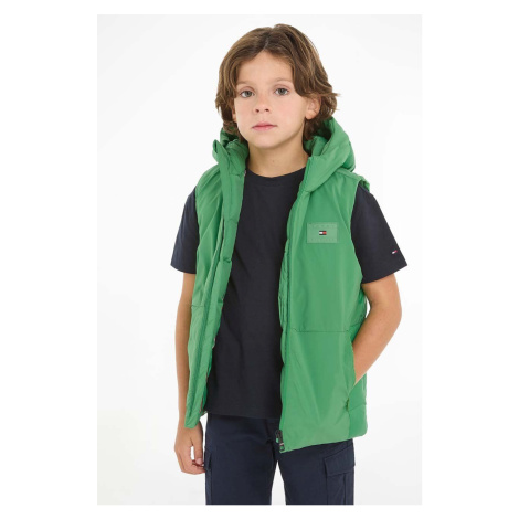 Dětská vesta Tommy Hilfiger zelená barva