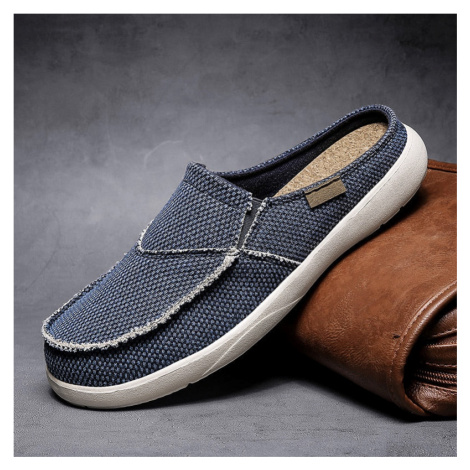 Džínové pánské boty nazouvací loafers denim canvas MIXI FASHION