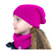 Dívčí čepice pletená - Unuo, růžová Barva: Růžová