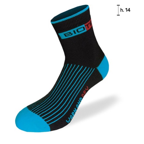 BIOTEX Cyklistické ponožky klasické - TERMO - černá/modrá