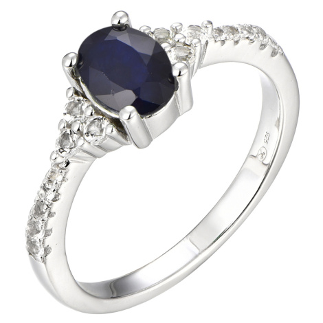 Brilio Silver Nádherný stříbrný prsten se safírem Precious Stone SRC0203S