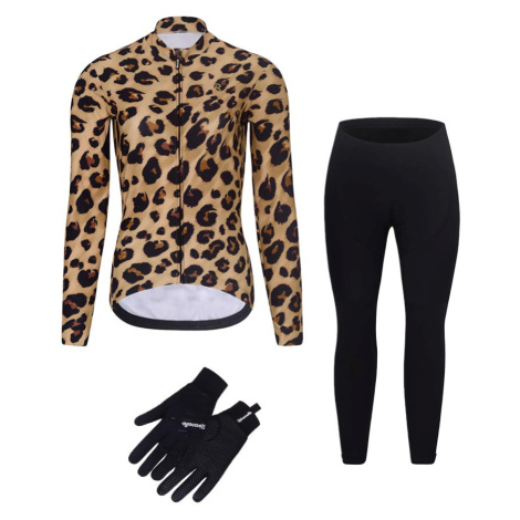 RIVANELLE Cyklistická zimní bunda a kalhoty - WILDCAT II WINTER - béžová/černá