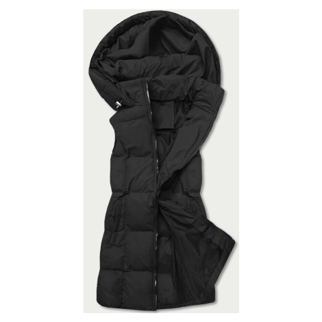 Černá péřová dámská vesta s kapucí (5M721-392) J.STYLE