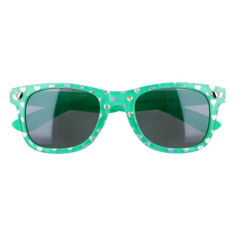 Sunmania Sunmania Tmavě zelené srdíčkové dětské brýle Wayfarer "Hearts" 727586146