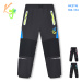 Chlapecké softshellové kalhoty - KUGO HK3116, černá / tyrkysové zipy Barva: Černá