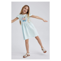 DEFACTO Girl Printed Short Sleeve Combed Cotton Dress