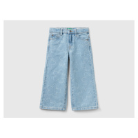 Benetton, Wide Fit Jeans With Flowers
