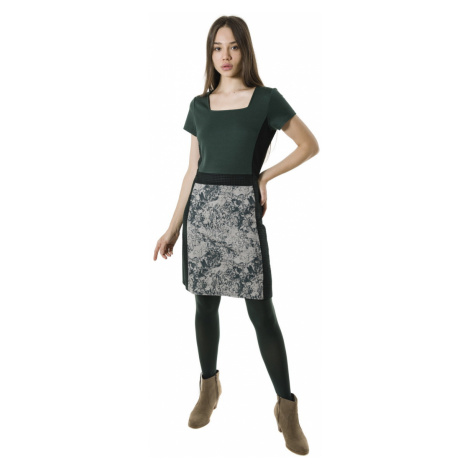 Smash MAGNOLIA krátké pouzdrové šaty tmavě zelené se vzorem
