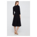 Šaty Lauren Ralph Lauren černá barva, midi, 250769904004