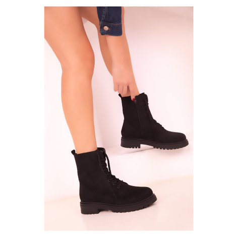 Soho Black Suede Women's Boots & Booties 18368