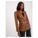 Brown faux leather blazer
