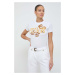 Bavlněné tričko Versace Jeans Couture bílá barva, 76HAHG00 CJ00G