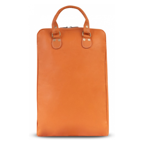Bagind Origo Mars - Dámský i pánský kožený batoh oranžový, ruční výroba, český design
