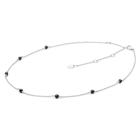 Gaura Pearls Stříbrný náhrdelník s onyxem Maira - stříbro 925/1000, onyx SK21501N Černá