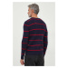 Vlněný svetr Polo Ralph Lauren pánský, tmavomodrá barva, lehký, s golfem