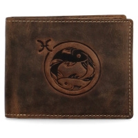 Pánská kožená peněženka Zvěrokruh Ryby - Daimon, hnědá
