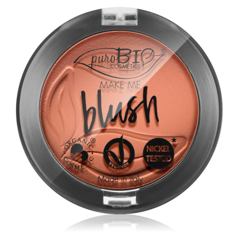 puroBIO Cosmetics Long-lasting Blush dlouhotrvající tvářenka odstín 02 Matte Coral Pink 5,2 g