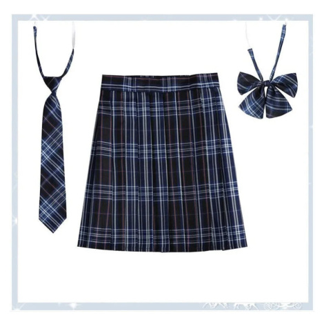 Dámská kostkovaná sukně s kravatou a mašlí