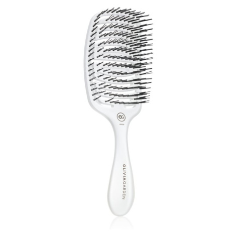 Olivia Garden ESSENTIAL CARE FLEX Medium Hair Bristles kartáč na vlasy Ice White 1 ks