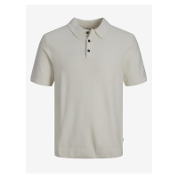 Krémové pánské polo tričko Jack & Jones Blusandri - Pánské