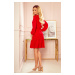 Červené krátké šaty s volánkovou sukní