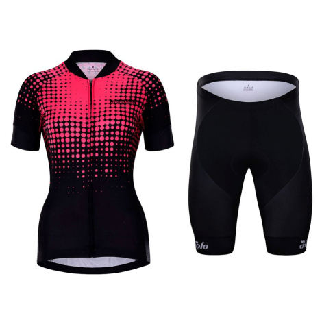 HOLOKOLO Cyklistický krátký dres a krátké kalhoty - FROSTED LADY - černá/růžová