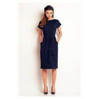 Awama Woman's Dress A142 Navy Blue