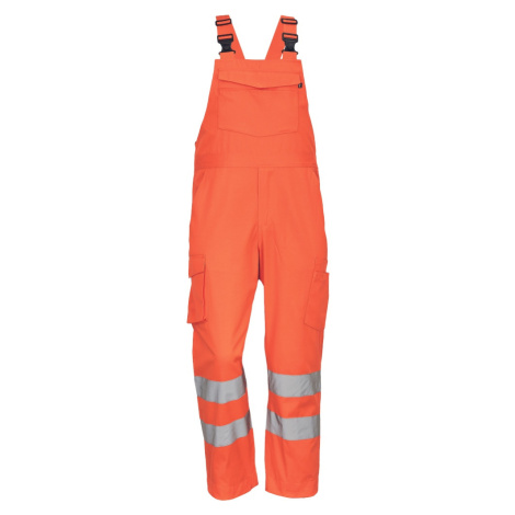 Cerva Gandia Pánské HI-VIS pracovní kalhoty s laclem 03530005 oranžová Červa