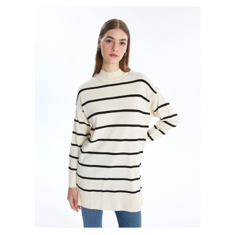 LC Waikiki Lw - Half Turtleneck Striped Long Sleeve Women's Knitwear Tunic