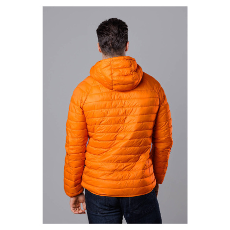 Oranžová pánská prošívaná bunda s kapucí (HM112-22) J.STYLE