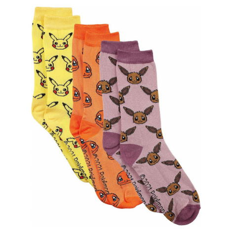 Pokémon Ponožky Pikachu Charmander Eevee Ponožky vícebarevný