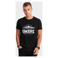 Ombre Pánské tričko s potiskem Ibeamaka černá Černá