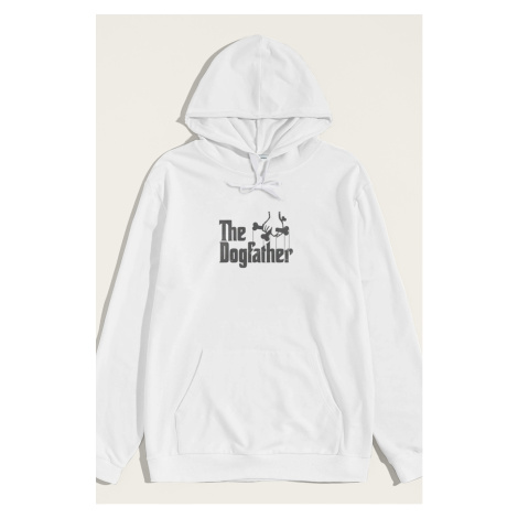 Mikina s Kapucí, Barva Bílá, s Potiskem The Dogfather Hedrix