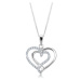 Stříbrný náhrdelník 925 - propletené hladké a zirkonové srdce