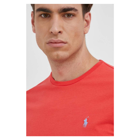 Bavlněné tričko Polo Ralph Lauren červená barva