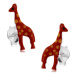 Stříbrné náušnice 925, lesklá červená žirafa s oranžovými tečkami, glazura
