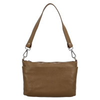 Trendy dámská kožená crossbody Olivia, khaki