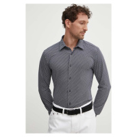 Košile BOSS pánská, černá barva, slim, s límečkem button-down, 50522091