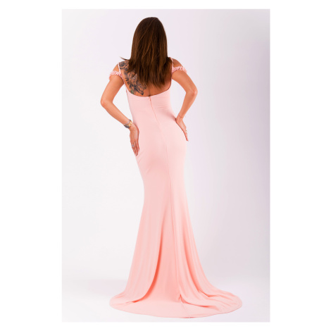 Dámské šaty růžové na ramínka dlouhé s / S model 15043359 - EVA&#38;LOLA EVA&LOLA