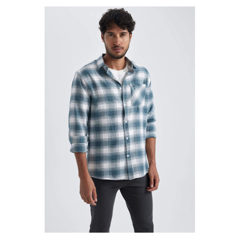 DEFACTO Modern Fit Plaid Long Sleeve Shirt