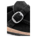 Semišové pantofle Birkenstock Buckley Shearling černá barva