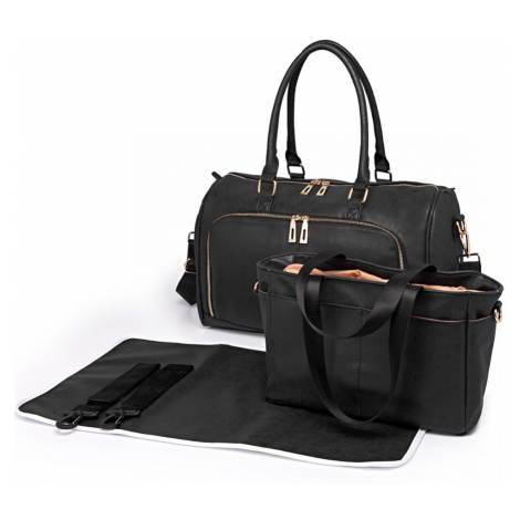 Elegantní kožená sada přebalovacích tašek pro maminky MISS LULU Barva: Černá