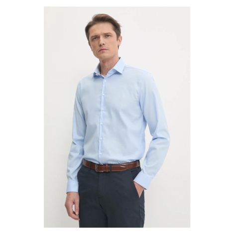 Košile Calvin Klein pánská, modrá barva, slim, s klasickým límcem, K10K113848