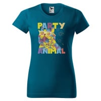DOBRÝ TRIKO Dámské tričko s potiskem Party animal Barva: Petrolejová